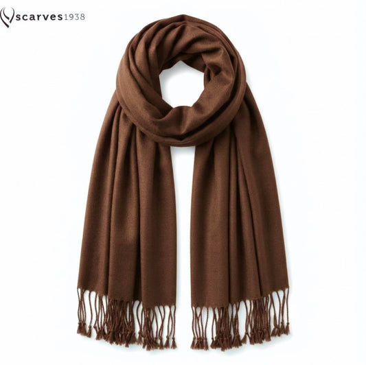Coffee Brown Raw Silk Scarf | Casual Handmade Shawl
