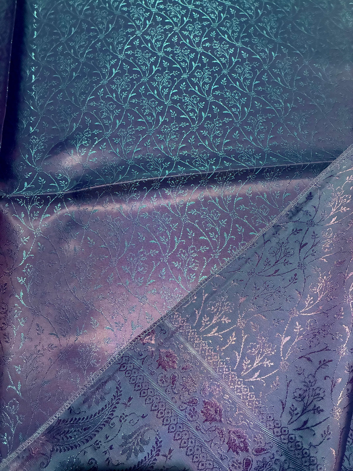 Purple Silk Scarf - Paisley Shawl - Handmade Bridal Stole