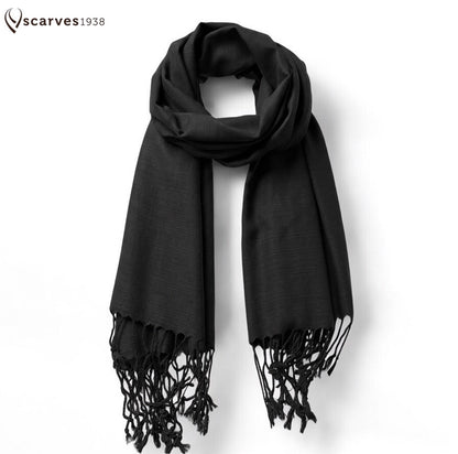 Raw Thai Silk Scarf For Her Black