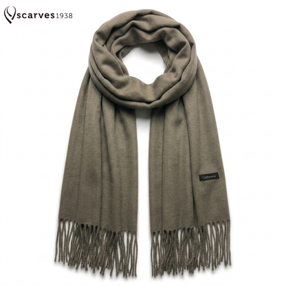 Premium 100% Cashmere Scarf – Unisex Brown Soft Wrap