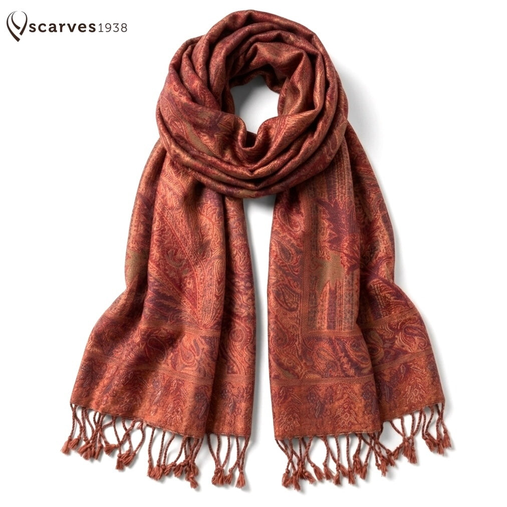 Orange And Red Pashmina Scarf | Festival Shawls