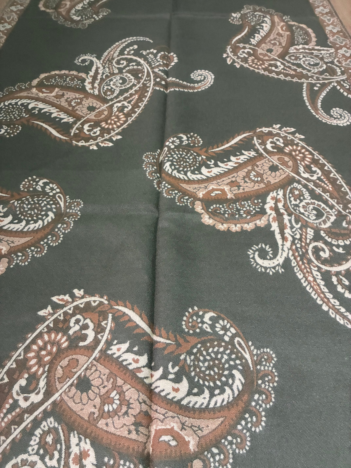 Classic Olive Green Cashmere Scarf | Heavy Winter Shawl