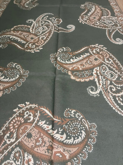 Classic Olive Green Cashmere Scarf | Heavy Winter Shawl