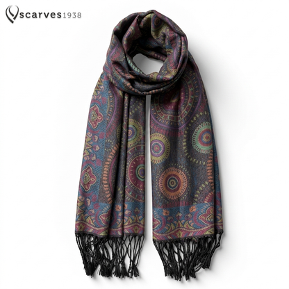 Mandala Colorful Pashmina Psychedelic Scarf Circles Turban