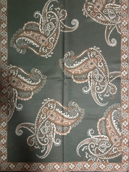 Classic Olive Green Cashmere Scarf | Heavy Winter Shawl