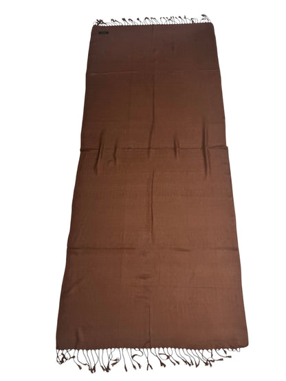 Coffee Brown Raw Silk Scarf | Casual Handmade Shawl
