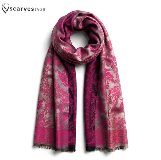 Fuchsia Cashmere Scarf - luxury shawl - Unique gift for her