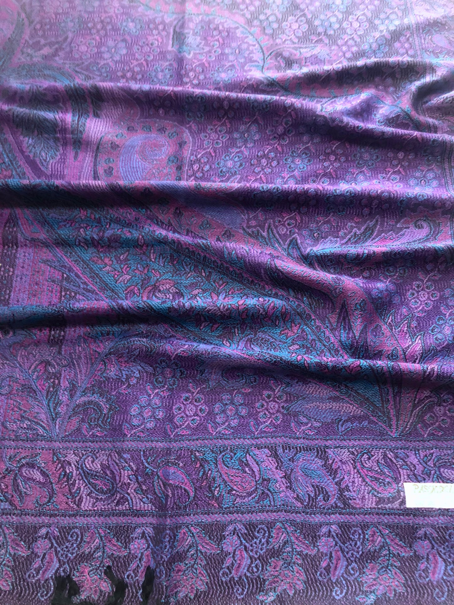 Purple Pashmina Scarf | Paisley Ladies Wrap | handmade made shawl