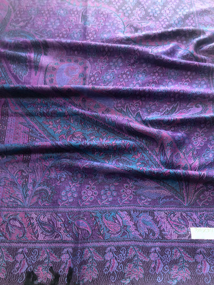 Purple Pashmina Scarf | Paisley Ladies Wrap | handmade made shawl