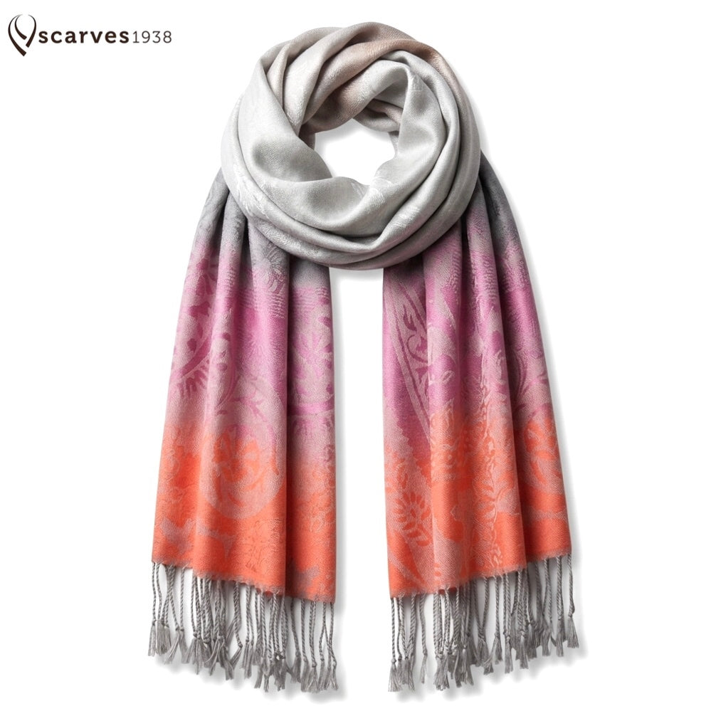 Colorful Paisley Pashmina Scarf – Floral Lightweight Wrap