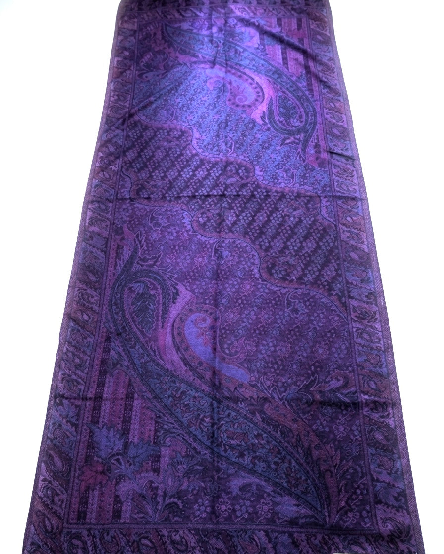 Purple Pashmina Scarf | Paisley Ladies Wrap | handmade made shawl