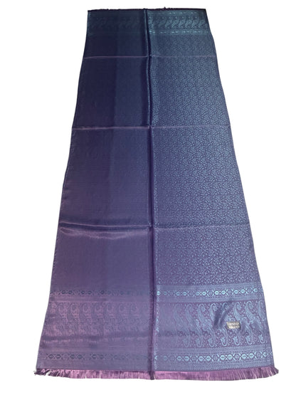 Purple Silk Scarf - Paisley Shawl - Handmade Bridal Stole