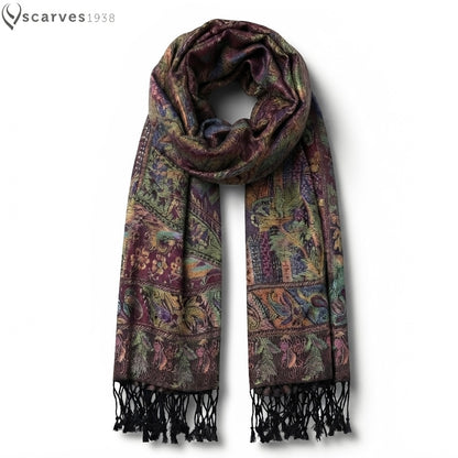 Colorful Pashmina Scarf - Flowers Shawls - Rave scarf