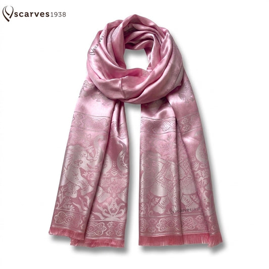 Pink Silk Scarf - Gift for her - Wedding accessory