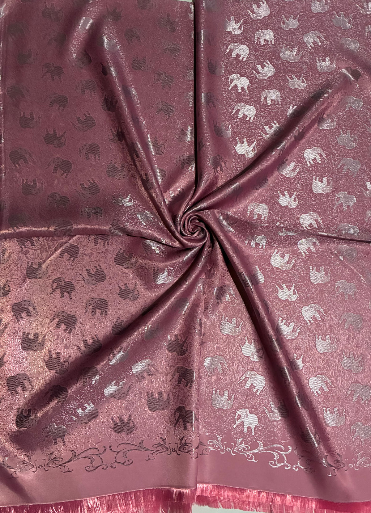 Pink Elephants Silk Scarf - Gift for her - Wedding accessory