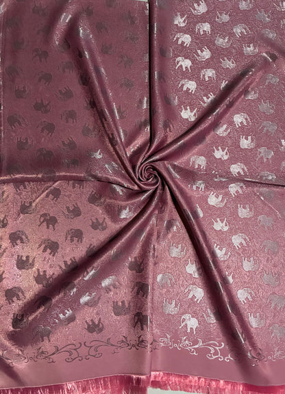 Pink Elephants Silk Scarf - Gift for her - Wedding accessory