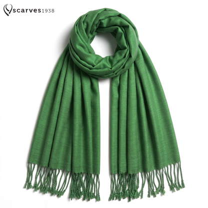 Natural Green Raw Silk Scarf - unisex