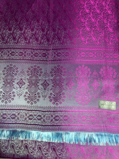 Silk Scarf For Her Paisley Fuchsia Gypsy stole