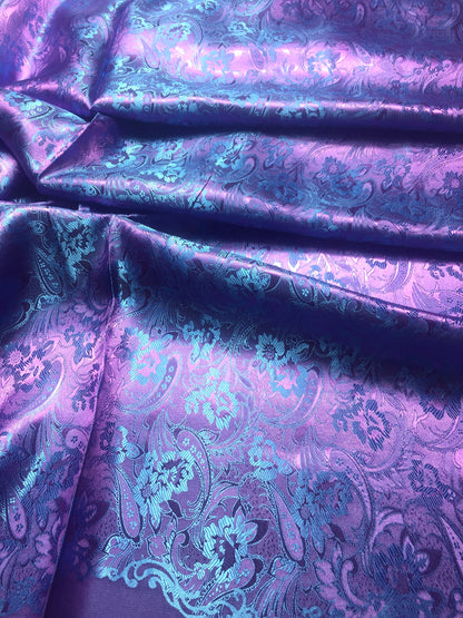 Luxurious Purple Floral Silk Wrap - Handwoven Artisan Shawl - Elegant Evening Wear Scarf Stole