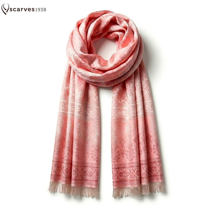 Pink Paisley Silk Scarf – Elegant Lightweight Wrap
