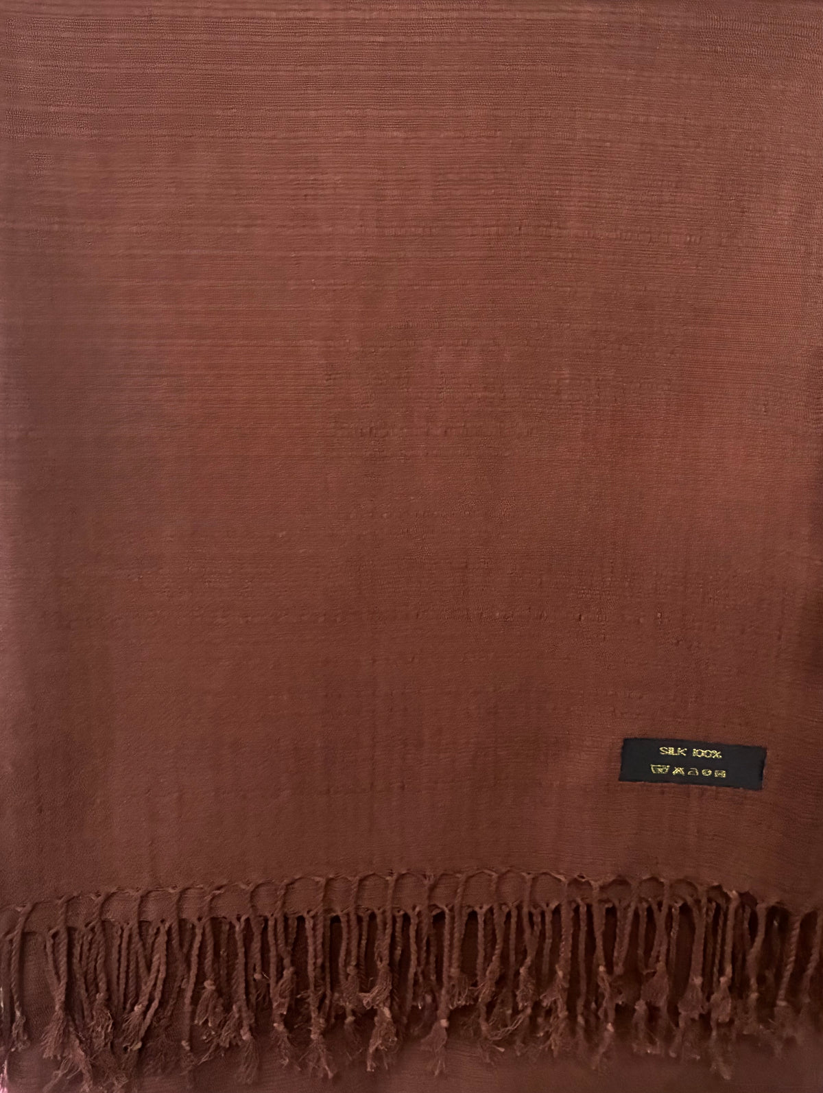 Coffee Brown Raw Silk Scarf | Casual Handmade Shawl