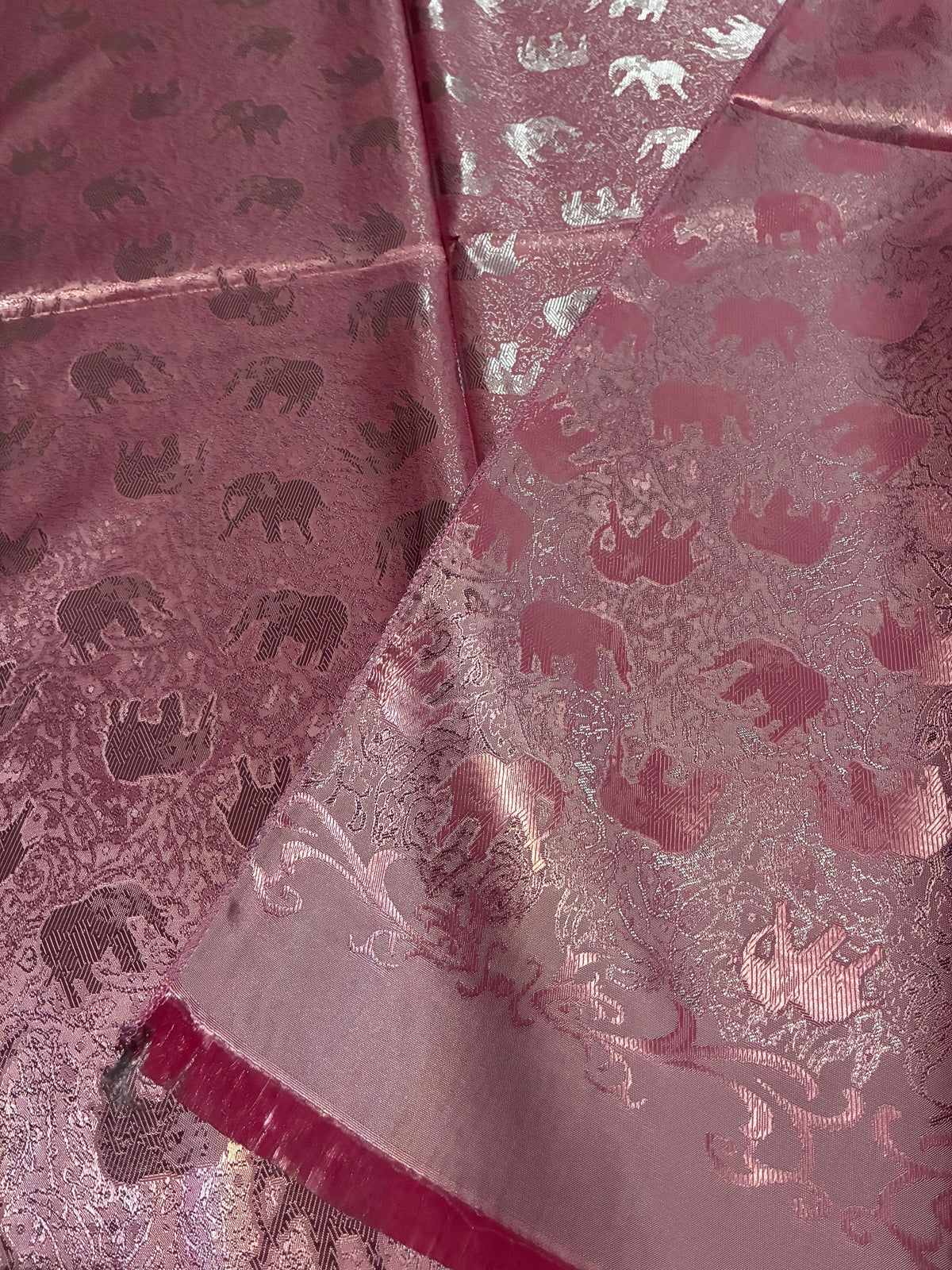 Pink Elephants Silk Scarf - Gift for her - Wedding accessory