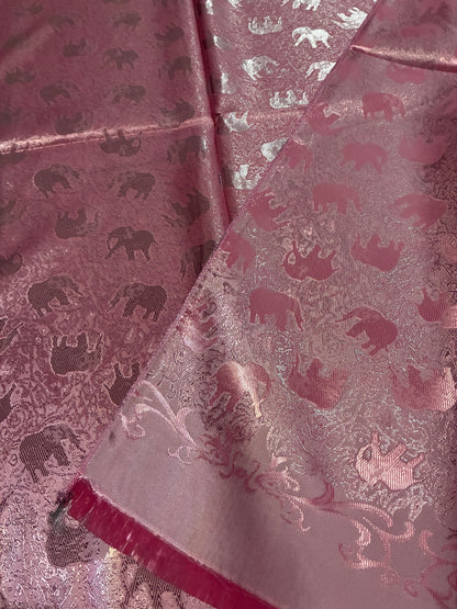 Pink Elephants Silk Scarf - Gift for her - Wedding accessory