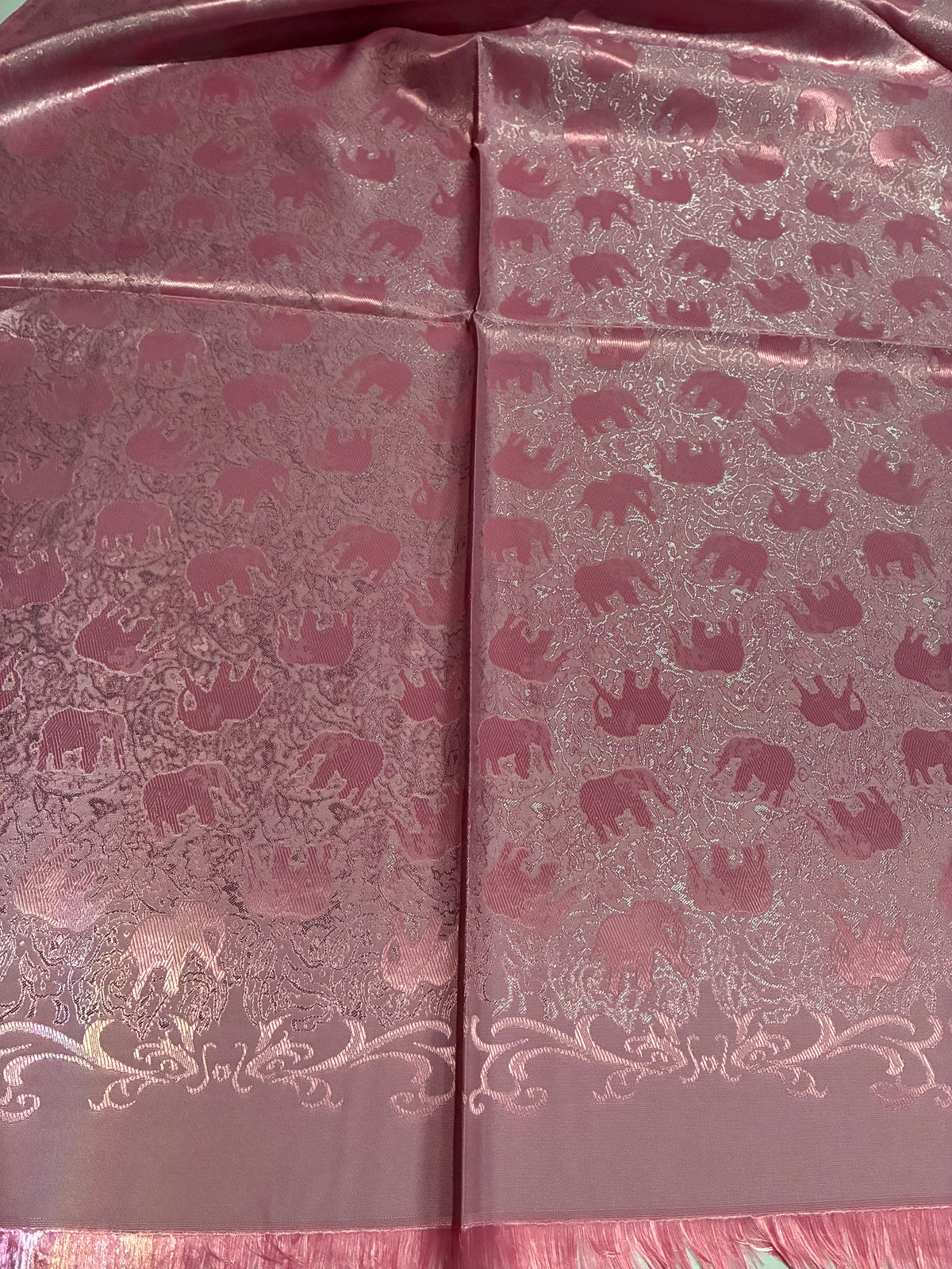 Pink Elephants Silk Scarf - Gift for her - Wedding accessory