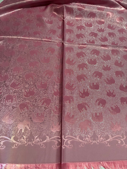 Pink Elephants Silk Scarf - Gift for her - Wedding accessory