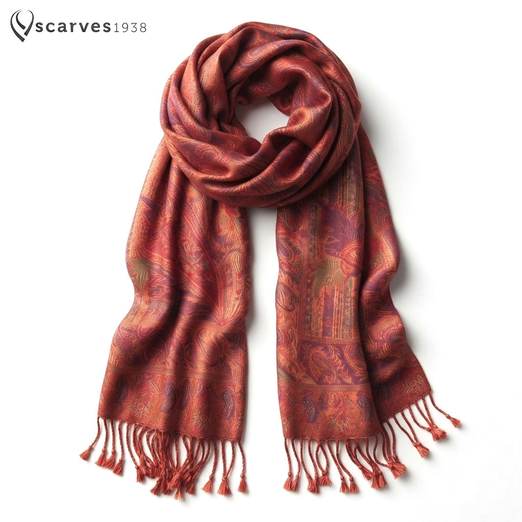 Orange And Red Pashmina Scarf | Festival Shawls