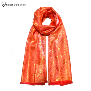 Orange Flowers silk scarf