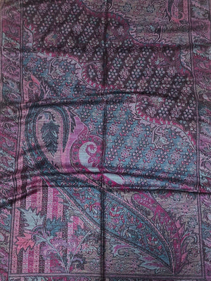 Dark paisley and flowers pashmina