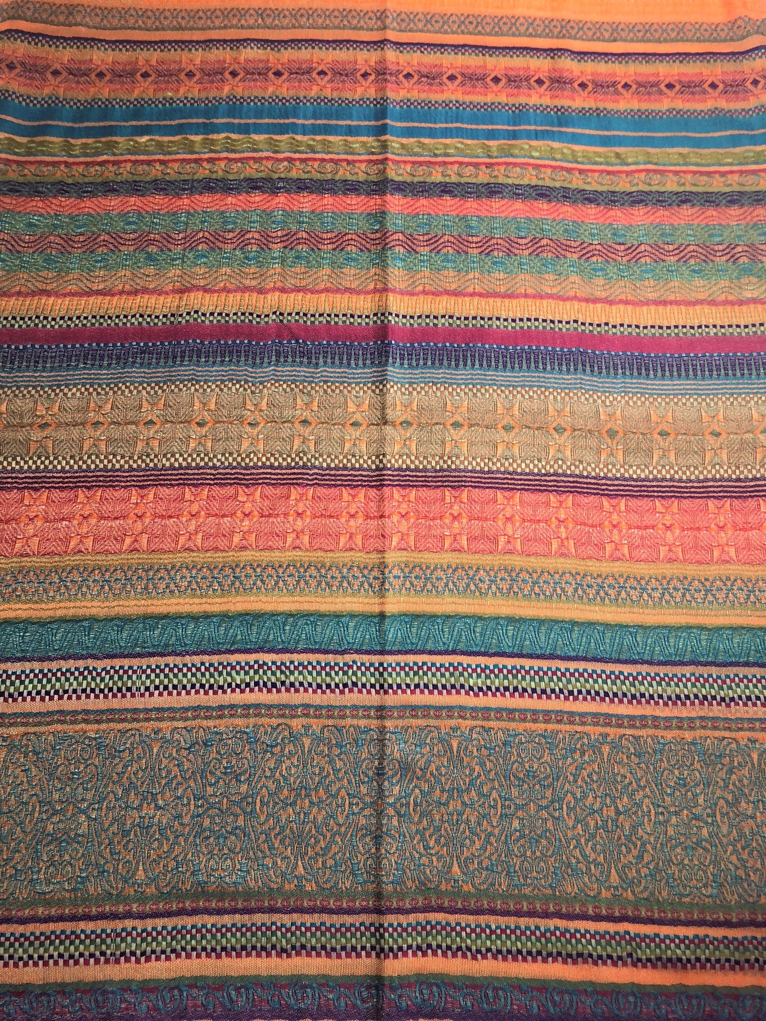 Colorful geometric pashmina scarf
