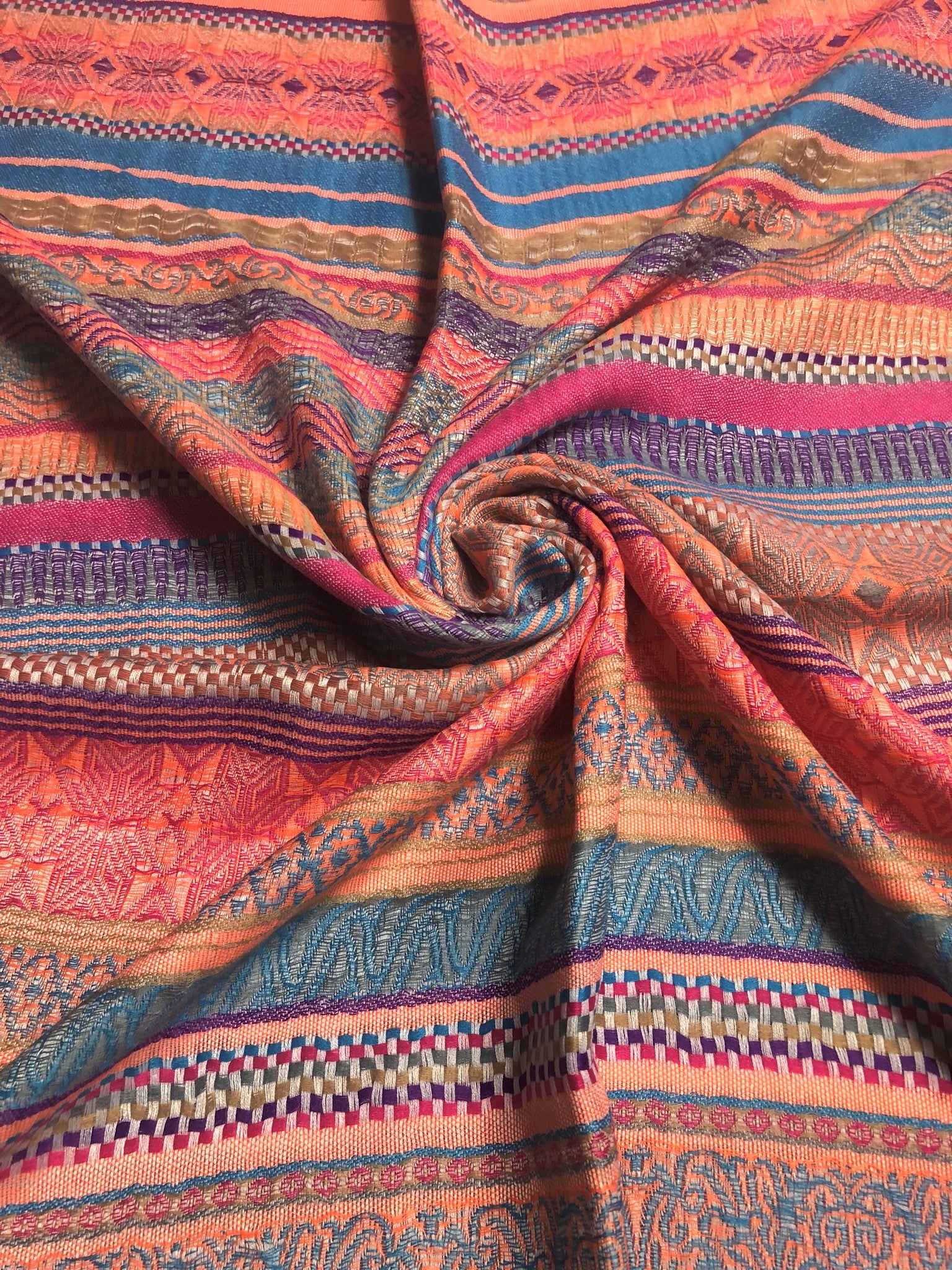 Colorful geometric pashmina scarf