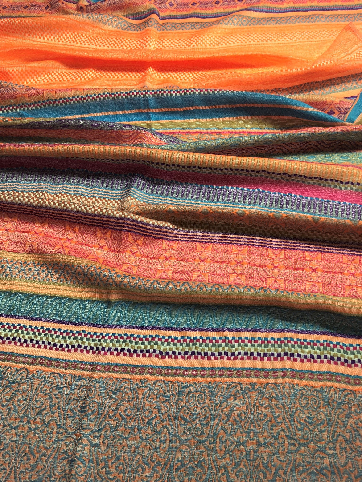Colorful geometric pashmina scarf