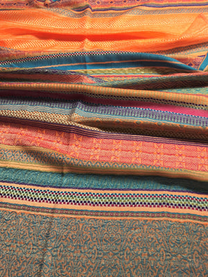 Colorful geometric pashmina scarf
