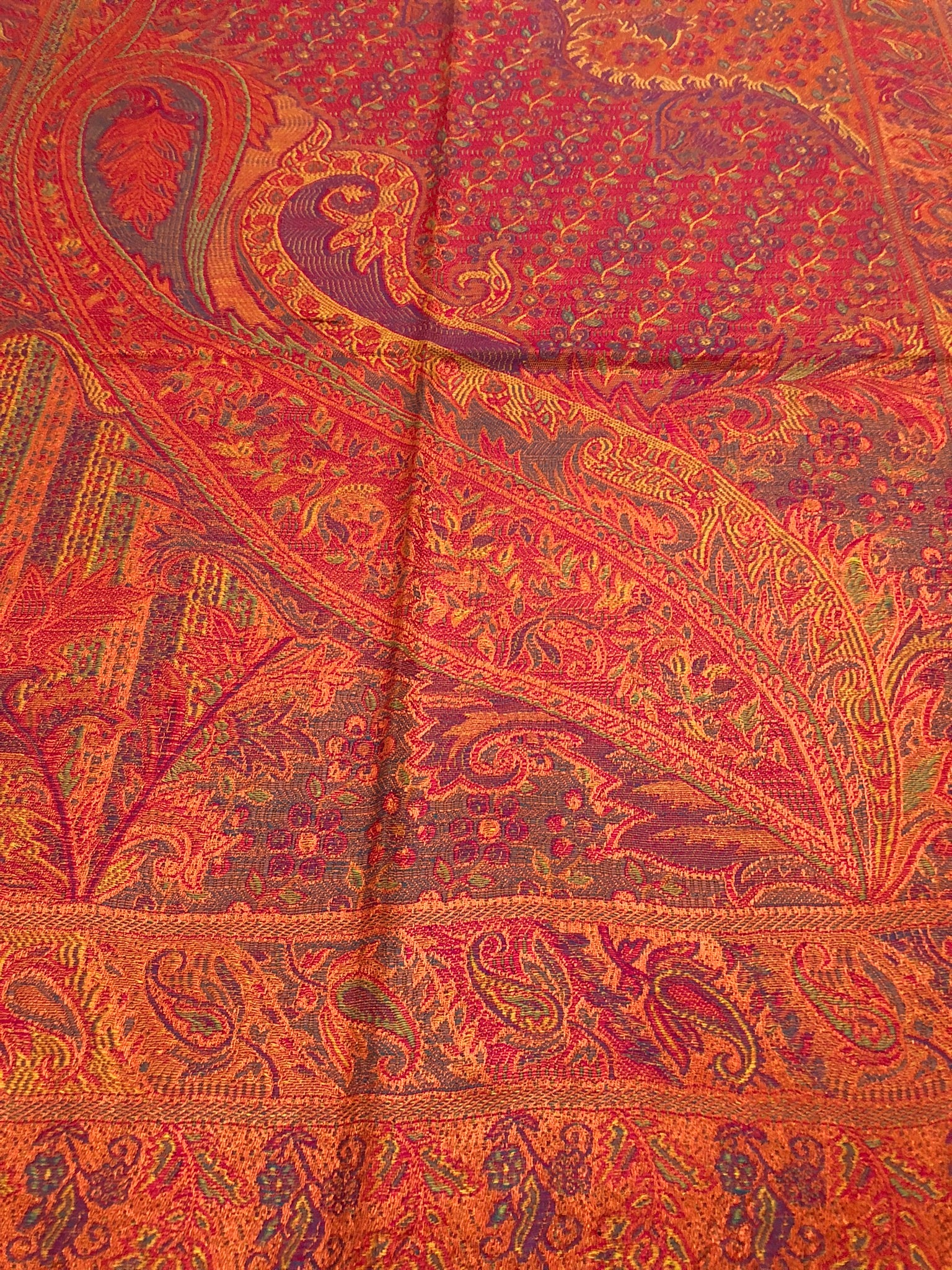 Orange festival pashmina scarf