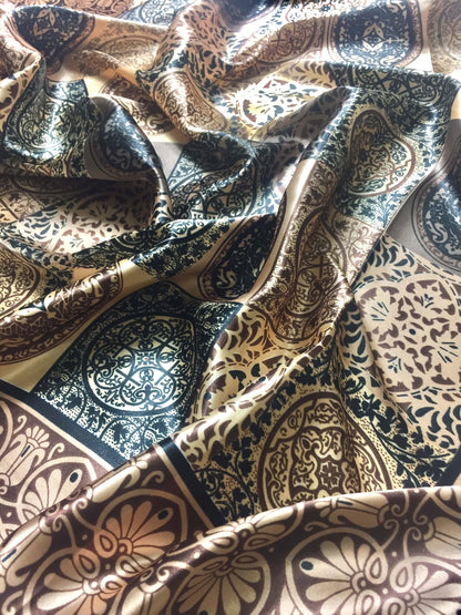 Golden Satin Square Scarf | Scarves1938