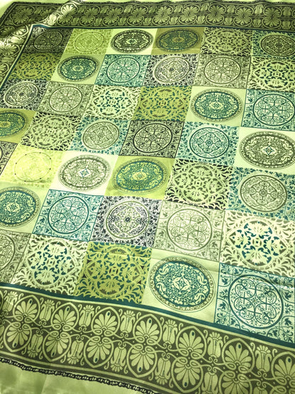 Green Satin Square Scarf | Scarves1938