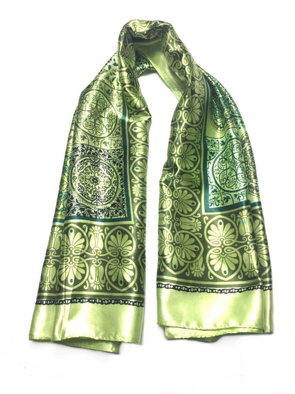 Green Satin Square Scarf | Scarves1938