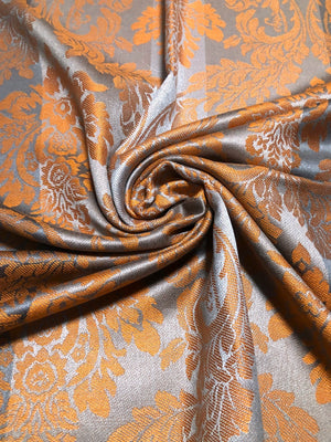 Orange and gray cashmere scarf