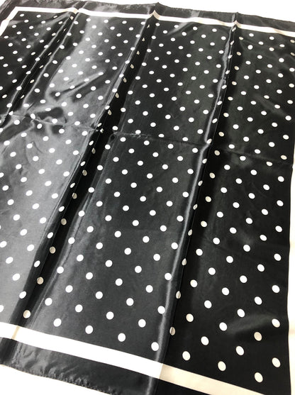 Black Polka Dot Satin Square scarf