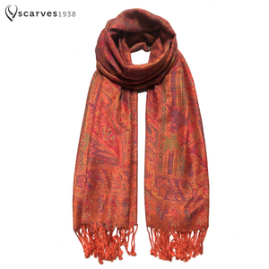 Orange festival pashmina scarf