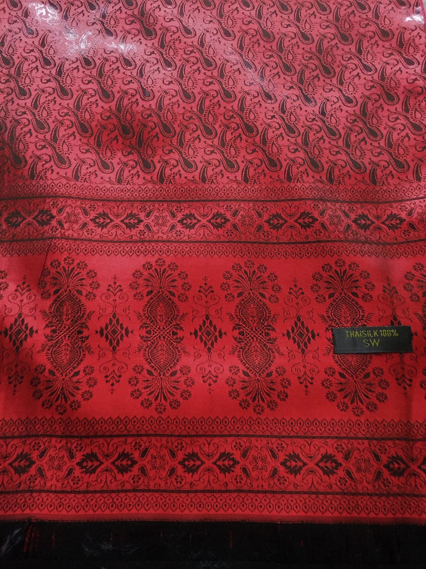 Red Silk Scarf For Her Gifts Paisley