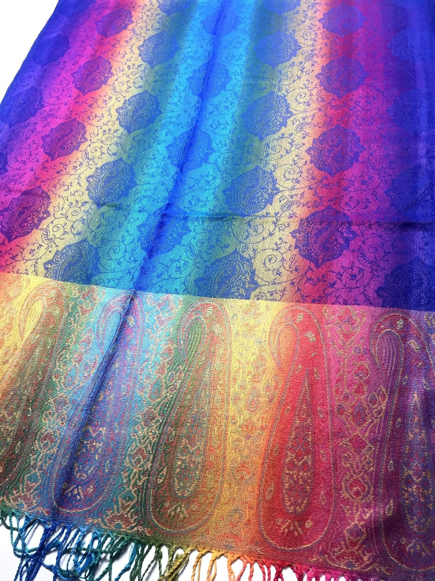 Pashmina Scarf Colorful Rainbow Wrap