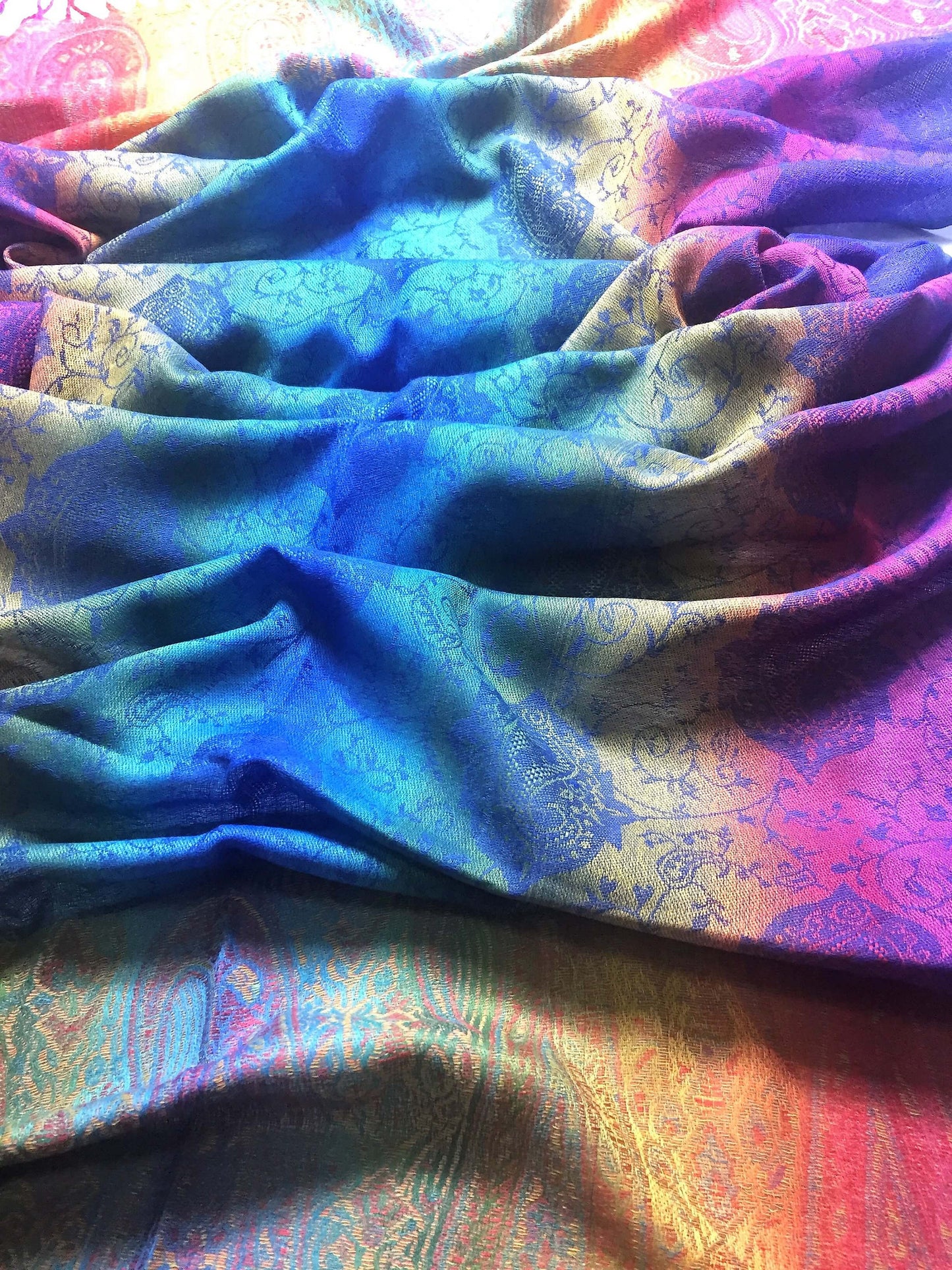Pashmina Scarf Colorful Rainbow Wrap