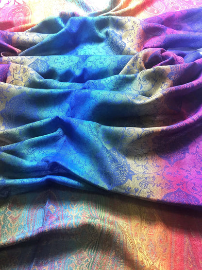 Pashmina Scarf Colorful Rainbow Wrap
