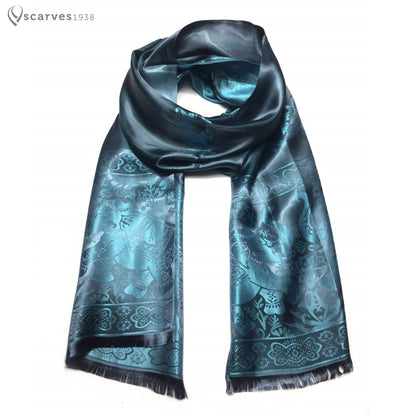 Silk Scarf Blue Elephant Lover Wraps Shawls