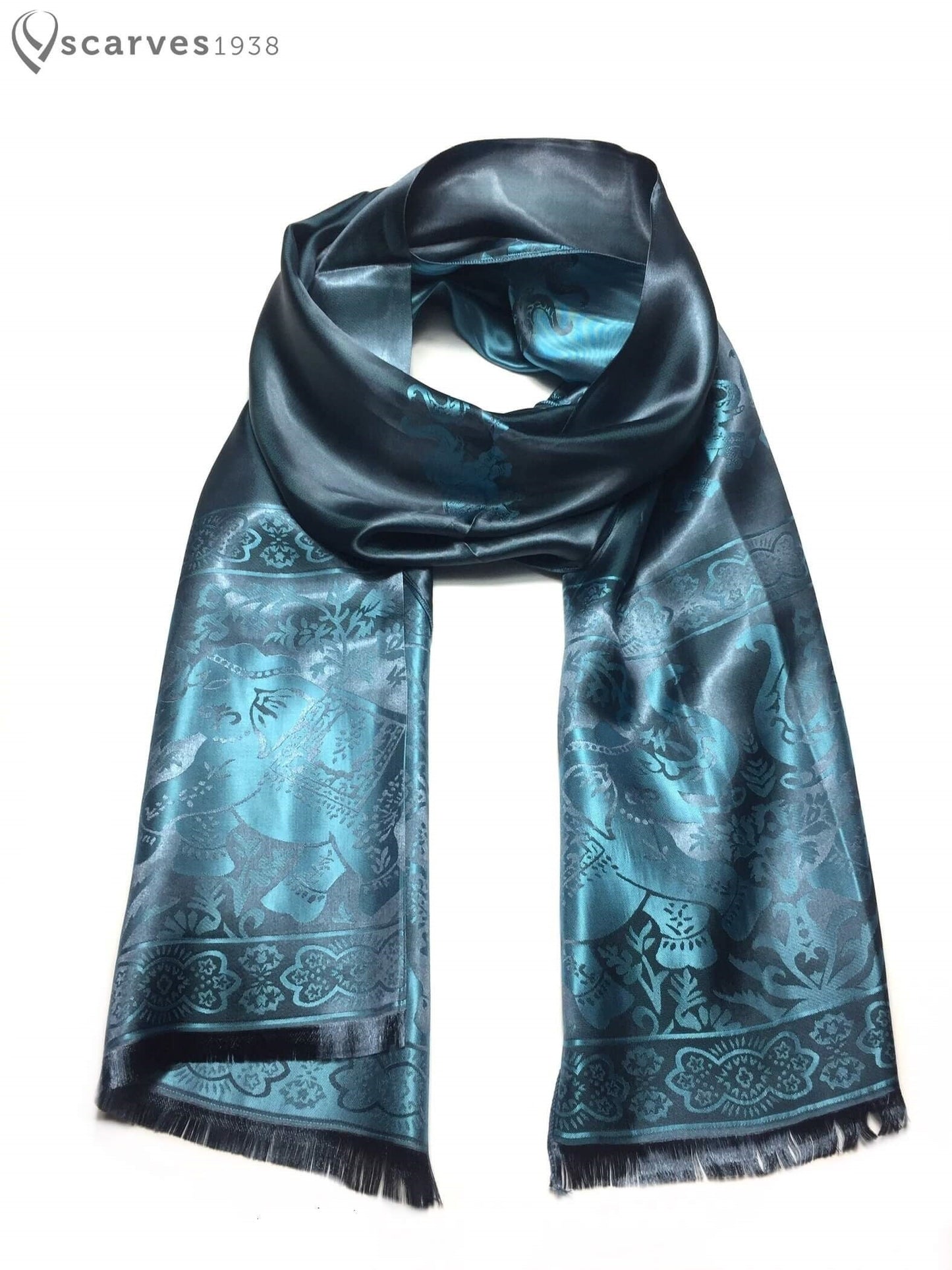 Silk Scarf Blue Elephant Lover Wraps Shawls