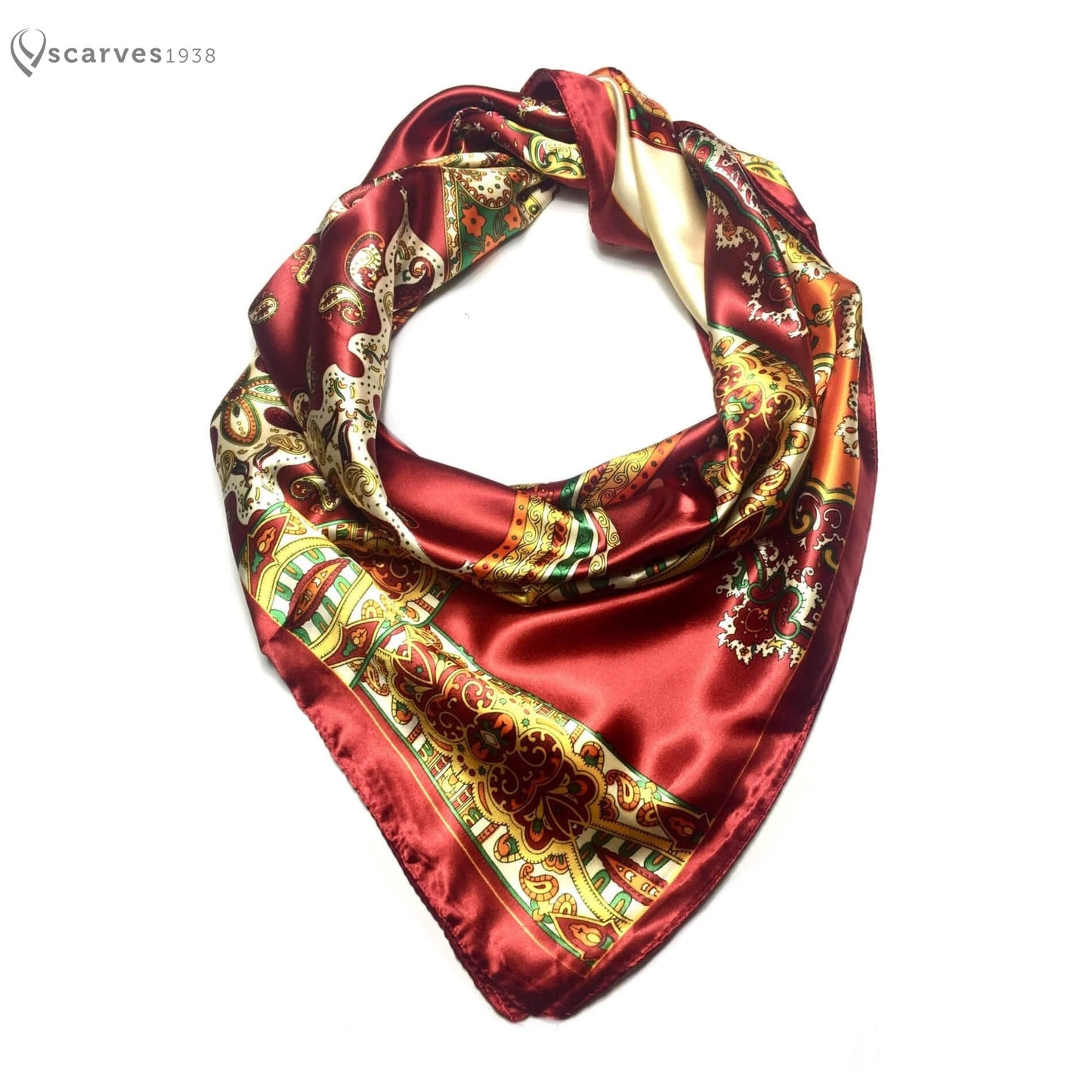 Artistic Satin Scarf Square Wrap Silk Headscarf